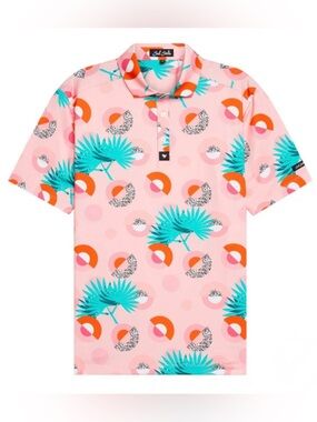 BAD BIRDIE Dr. Ace Print Short Sleeve Polo size XL Golf Active Outdoor